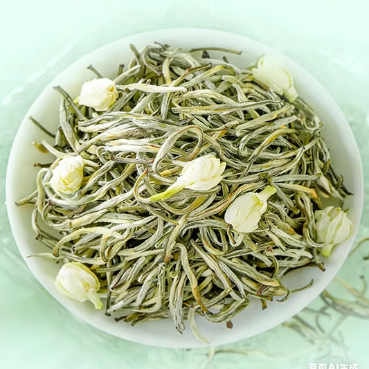 7x Scented Fuzhou Jasmine Silver Needle - Luxury Loose Leaf Jasmine Tea, 50g